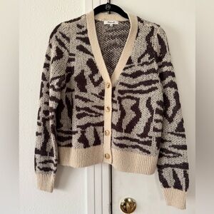 Madewell V-neck Cardigan in Abstract Animal